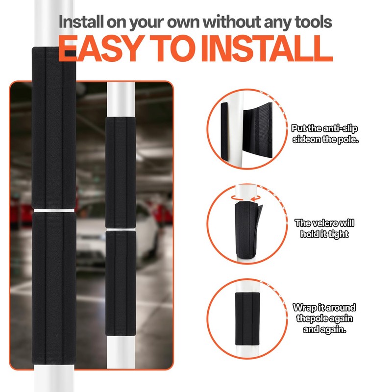 Basement Pole Cover, Garage Pole Padding - Anti-Slip Fabric Wrap