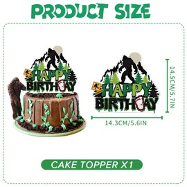 Bigfoot Birthday Decor - 37PCS Bigfoot Cupcake Toppers Decorations Animal Theme Bday Cupcake Picks Party Supplies