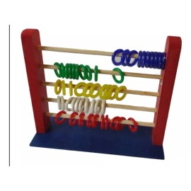 D. Imprehispanica Ábaco Horizontal Madera Matemático Con 50pz Fichas Plástico