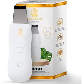 CLEOSKIN. Espátula Peeling Ultrasónico. Exfoliación, depurador facial de poros. Incluye 2 fundas de silicona para limpieza facial. Skin scrubber, elimina células muertas de la piel, skincare, belleza.