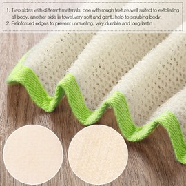 Tatuo 5 Pcs Exfoliating Face and Body Wash Cloths Towel Weave Bath Exfoliating Scrub Massage Bath Cloth for Women and Men, 10.63 x 9.05 Inch(Green, Orange, Pink, Purple, Red Edge)
