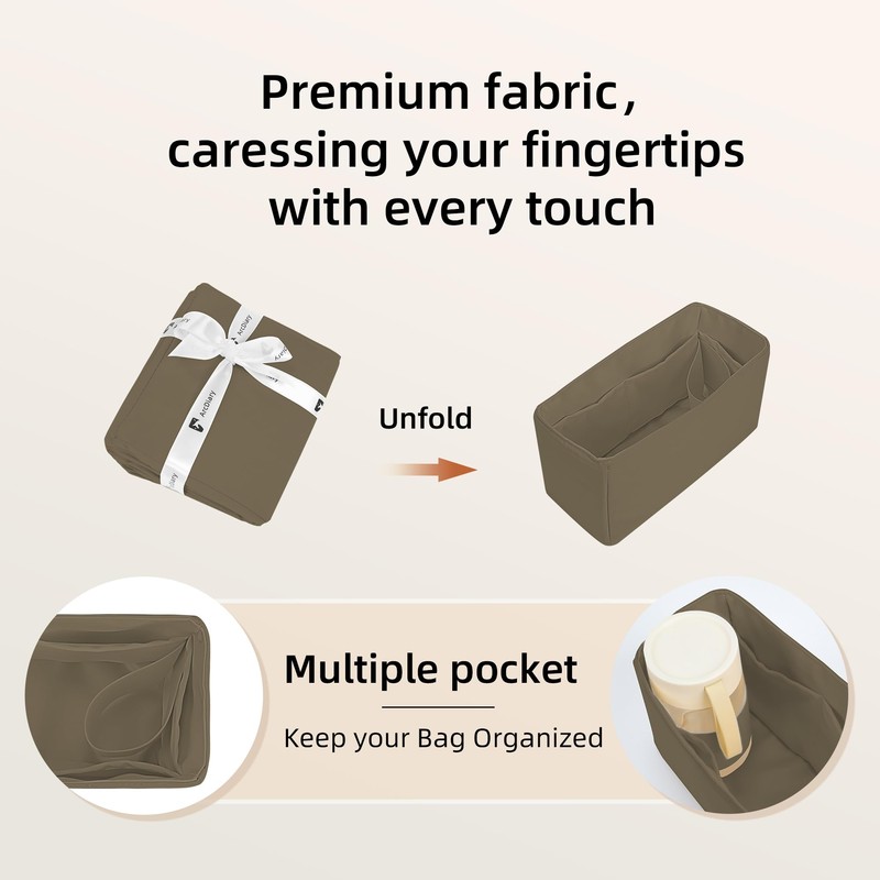 ArcDiary ArcDiay Pocket Organiser, Handbag Organiser, Multi-Pocket Design, Foldable, Handmade