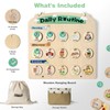 Joyreal Wooden Visual Schedule for Kids - Three Rows Hanging