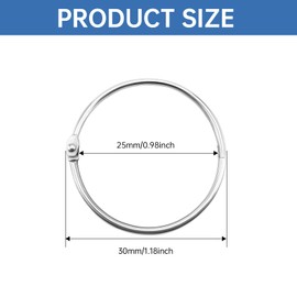Binder Rings 30mm/1.2 inch, 40 Pack Loose Leaf Binder Rings, Metal Paper Ring, Metal Book Rings for Index Cards, Small Flash Card Rings, Notebook Rings, Keychain Key Rings