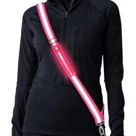 Reflective Walking Gear, Rechargeable Led Reflective Sash, Adjustable Night Walking Safety Gear, High Visibility Safety Lights for Walking at Night for Men Women Jogging Running Biking - Color: pink