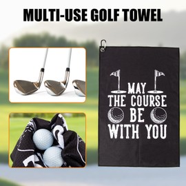 Golf Towel, Funny Golf Gifts for Men, Husband, Boyfriend, Father, Golfer/Golf Fan, Novelty Golf Towel for Golf Bags with Carabiner, Golf Gadgets Golf Accessories, Golf Accessories (Golf #3)
