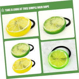 TOVINANNA 10pcs Lemon Slice Hair Ties for Girls Stretchy Hair Bands for Parties and Festivals Bright Colors for Toddlers