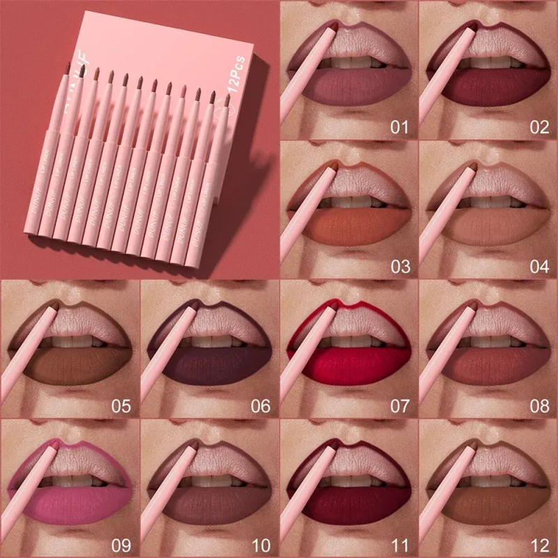 Cosmetics Novo Modelo Set De 12 Pintalabios Mate De Para