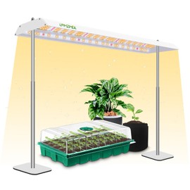 LPMZMBL LED Grow Lights for Seed Starting with Stand, 2ft 60W Full Spectrum Seedling Lights Grow Lights for Indoor Plants, 4/8/12H Timer and 10 Dimming Levels, Height Adjustable and Energy Efficient