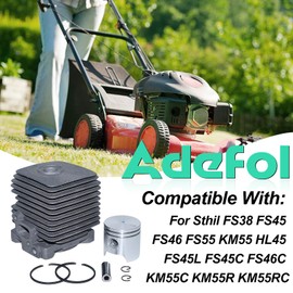 Adefol 34mm Cylinder Piston Kit for Sthil FS38 FS45 FS46 FS55 KM55 HL45 FS45L FS45C FS46C KM55C KM55R KM55RC Replace 41400201202 41400302004 41400292300 41400210300 41400300400 41400360300