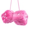 YGMONER Pink Fuzzy Dice for Car Rear View Mirror, Pair