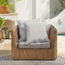 Sorra Home 24 Corded (Set of 2) Pillow, 24 in x 24 in, Ivory 6 Pound