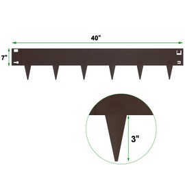 YXJSTO 5 Pack Steel Landscape Edging,Metal Landscape Edging 40 Inch Strips, Brown Metal Garden Edging 7 inch Depth, Steel Edging for Landscaping, Brown