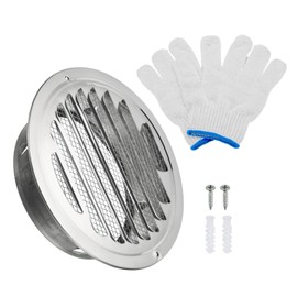 PATIKIL 6" Round Soffit Air Vents, Stainless Steel Louver Grille Vent Cover Screen Mesh Air Outlet for Kitchen Bathroom Wall Ceiling Floor Ventilation