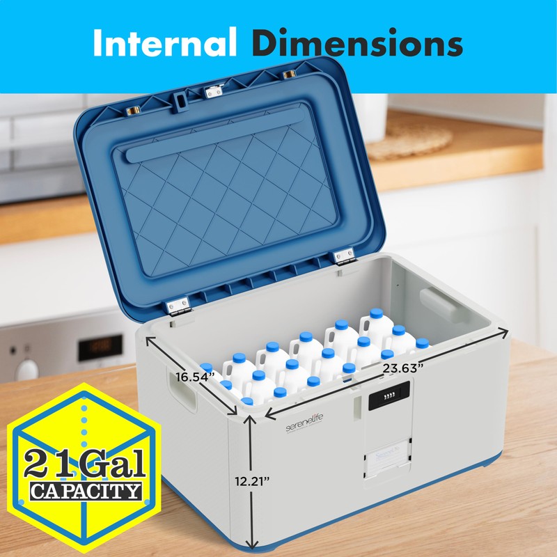 SereneLife Locking Storage Container Bin - 21 Gallon Large Capacity