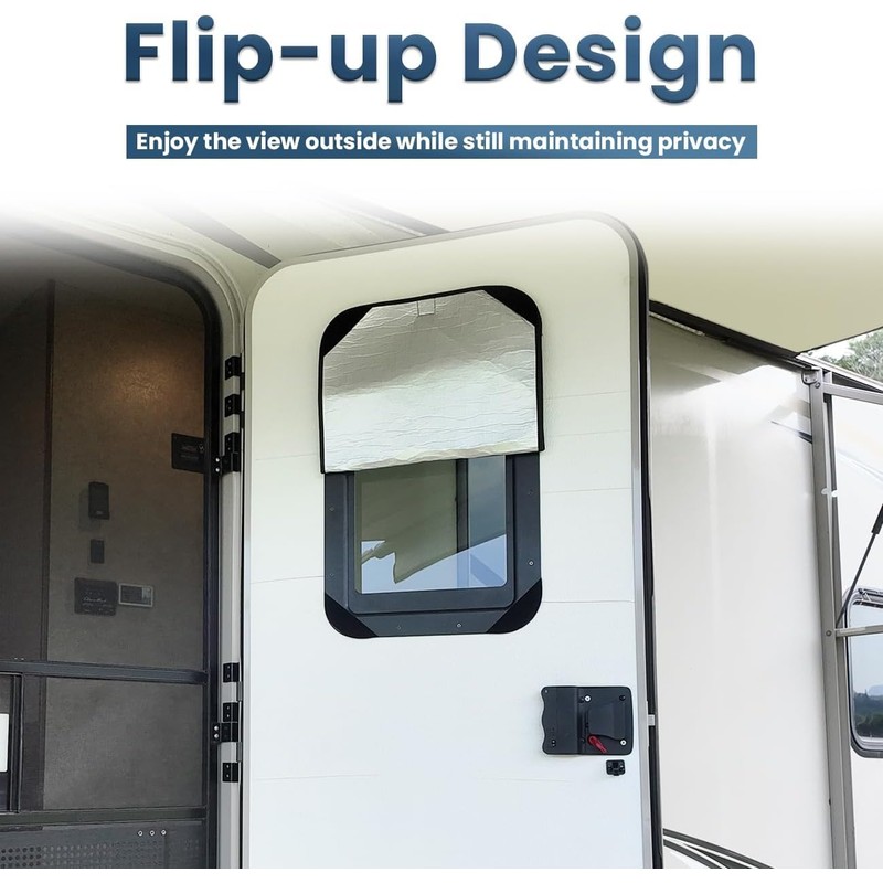 RV Door Window Shade Cover, Sun Blackout Fabric for Camper