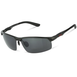 DUCO DC8188 Men's Hot Fashion Driving Sunglasses Polarised Glasses Sport Eyewear Fishing Golf with Al-Mg Frame, Black, grey