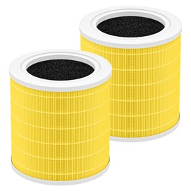 2 Pack A2001 Replacement Pet Filter, Compatible with A2001 Air Purifier, H13 True HEPA 3-in-1 High Efficiency Filtration, Compared Part #AF-2001, Yellow