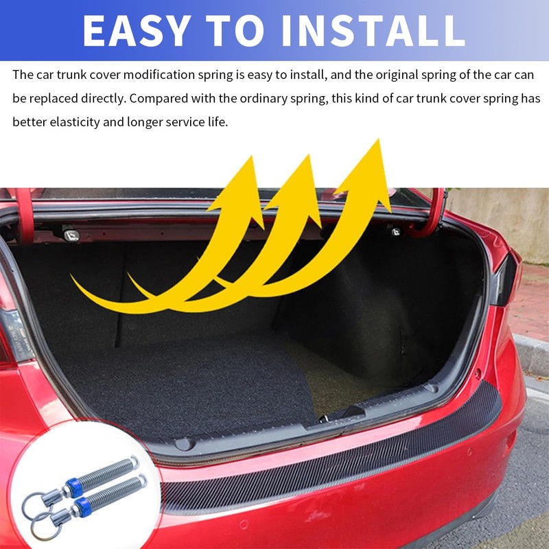 Nowkont Pack-2 Car Trunk Lid Spring, Waterproof Metal Automotive Trunk