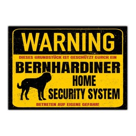 Saint Bernard Dog Sign Warning Security System Door Sign Dog Sign