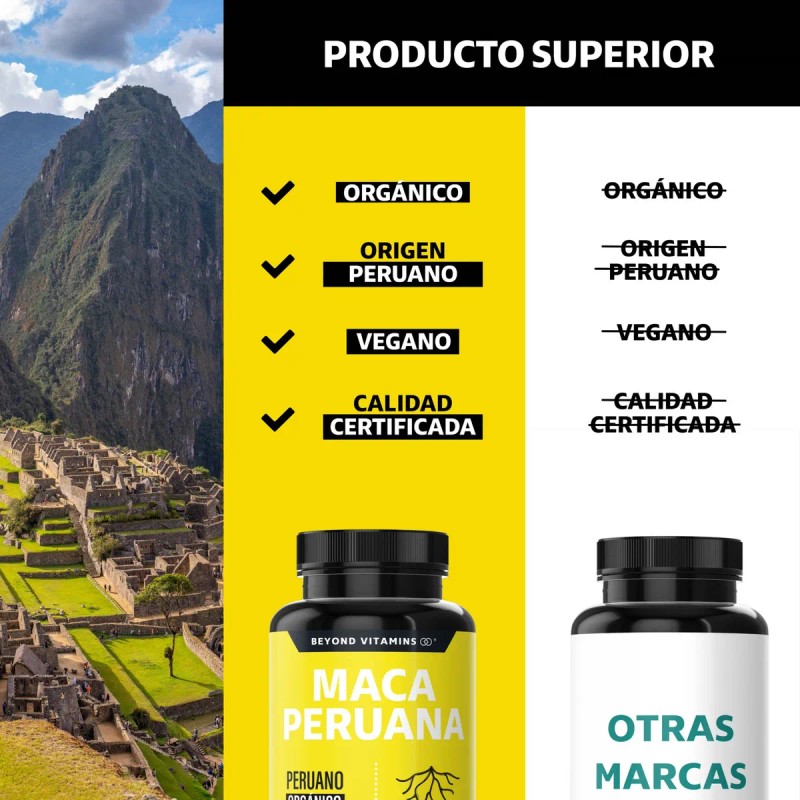Maca Peruana Amarilla | 1000mg De Maca Peruana Orgánica Por