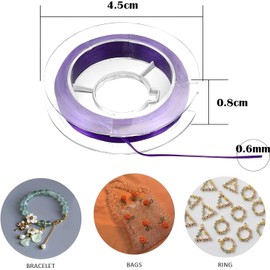 10 Rolls Bracelet Cords, 0.6mm x 10m Elastic String for Bracelet Making, Jewellery Crafting, and DIY Projects, 10 Vibrant Colors Bracelet Cords for Necklaces, Crafts, and Decorations