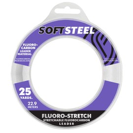Soft Steel Fluoro-Stretch Stretchable Fluorocarbon Leader Clear 25 Yard Spool- 100-Pound