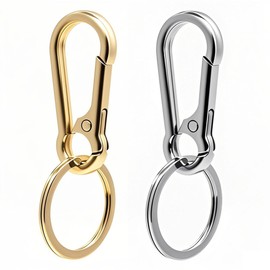 Keychain Keyring Set for Men Women Classic Metal Home Car Key Holder Organizer Portable Carabiner Clip Accessories 2PCS