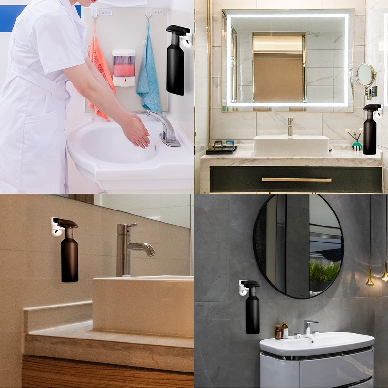 Luter 8pcs Spray Bottle Hooks for Cabinet, Adhesive Spray Bottle