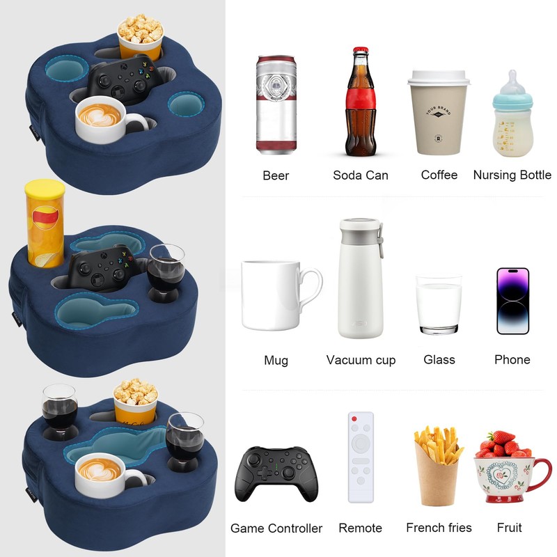 HEALSTOK Couch Cup Holder Pillow, Sofa Organizer Caddy Bed Refreshment