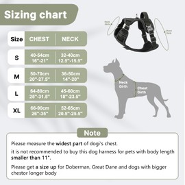 Belababy Medium Dog Harness, Anti Pull Dog Harness with Soft Padded Handle for Walking Training, Adjustable Reflective for Small Medium Large Dogs, Dark Green M