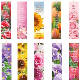 Skyygemm 100 Pcs Happy Mother's Day Bible Verses Bookmarks Bulk Inspirational Scripture Mothers Day Bookmarks Christian Religious Bible Flower Page Clips Church Gift for Women Mom Reading Lover