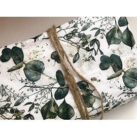 InsideMyNest Premium Quality Eucalyptus Botanical Extra Large Tissue Paper Sheets 30x20 Gift Wrap Box Filler (100 Sheets)