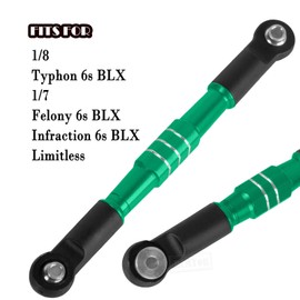 RCMYou RC Aluminum Turnbuckles Camber Links Upgrades Part for 1/8 Typhon 6s BLX 1/7 Felony 6s BLX Infraction Limitless,7075 Alloy Turnbuckles Camber Links w/25T Servo Arm,Green