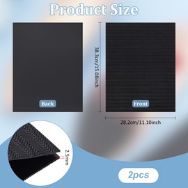 BENECREAT 2 Sheet 15x11inch Shoe Sole Repair Rubber Soling Sheet, Black Non-Slip Bottom Repairing Material for Both High Heels, Leather Shoes, Sports Shoes, 2.5mm Thick