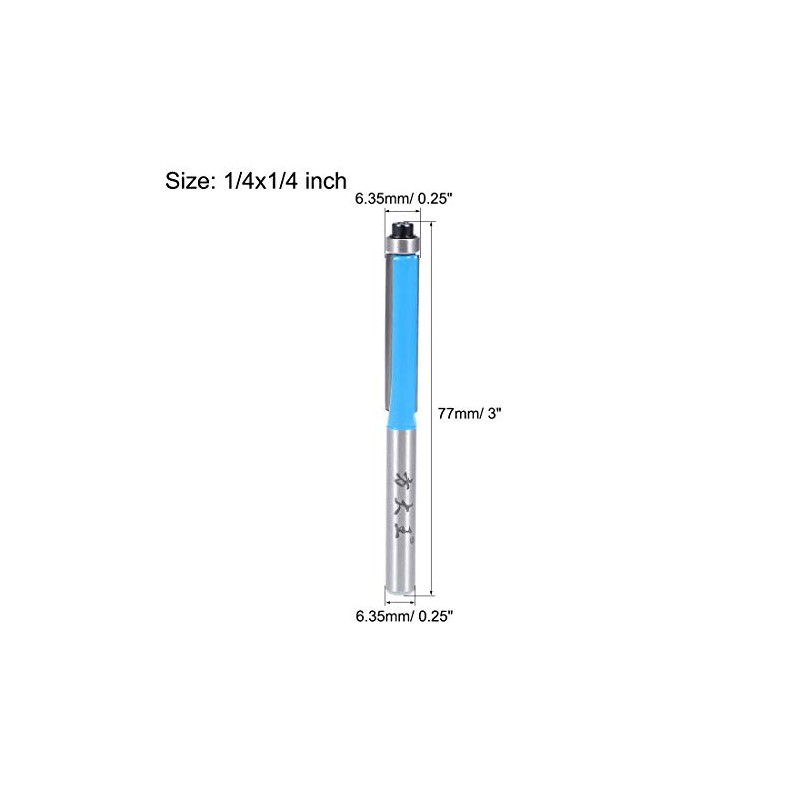 sourcing map Router Bit 1/4 Shank 1/4 inch Dia. Flush