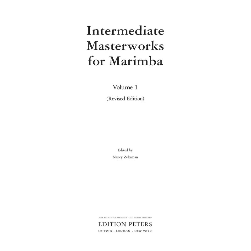 Intermediate Masterworks for Marimba (Edition Peters, 1)