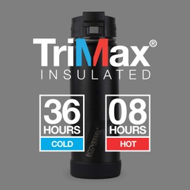 EcoVessel PERK Vacuum Insulated Stainless Steel Coffee & Tea Travel Bottle with Push Button Locking Top