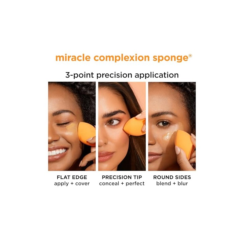 Real Techniques, Esponja Miracle Complexion con Estuche de Viaje, Esponja