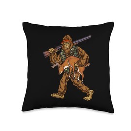 Northern Outdoors White Tail Deer Collection White Tail Deer Hunting Bigfoot Hunter Throw Pillow, 16x16, Multicolor