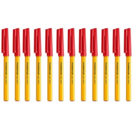 STAEDTLER Fine 0.3mm 430 F Stick Ballpoint Pens Writing Pen Smooth - Red Ink (12)