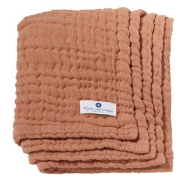Nordic Coast Muslin Baby Blanket Muslin Blankets Burp Cloths Muslin Cloths First Blanket from Birth Swaddling Blankets Pram Blanket Crawling Blanket Burp Cloth Cotton Beige Caramel 80 x 80 cm