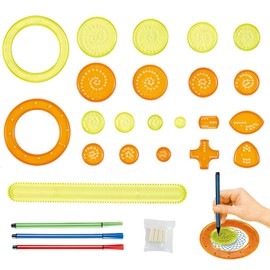 Spinning Ruler, 26-piece Set, Drawing Set, Spirograph Geometric Pattern, Ruler Toy, For Kids, Spinning, Flower Patterns, Gears, Drawing, Decoration, Stationery, Gift, Brain Training, Indoor Play