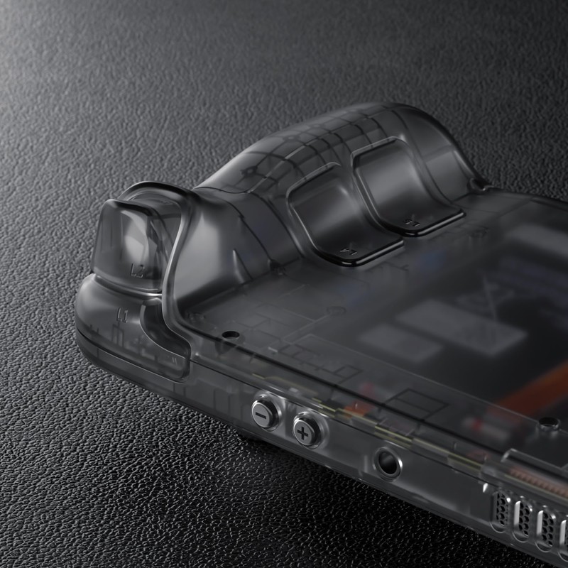 eXtremeRate Clear Slate Black Custom Faceplate Back Plate Shell for