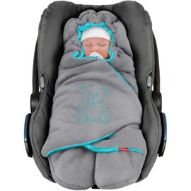 ByBoom Baby Winter Swaddling Blanket "The Original with the Bear", Universal for Baby Seat, Car Seat, e.g. for Maxi-Cosi, Römer, for Prams, Buggies or Cot