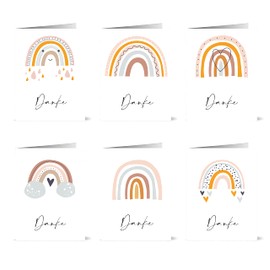 the lazy panda card company 20 Thank You Cards with 20 Different Watercolour Rainbows on the Front