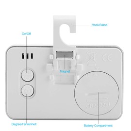 Mxtech Termómetro de Refrigerador LCD Digital con Soporte Ajustable y Magnético, Sensor de Temperatura Interior/Exterior, Rango de -20°C a 60°C