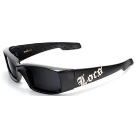LOCS Sunglasses Hardcore Black Dark Lens OG Stylish Square 0152 w Bag
