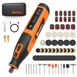 4V Cordless Rotary Tool Kit with 80 Accessories, 4000mAh Battery, 6 Variable Speeds 8000-28000RPM, Type-C Fast Charging for Wood Cutting, Sanding, Polishing, Drilling, Carving, DIY Crafts (Orange)