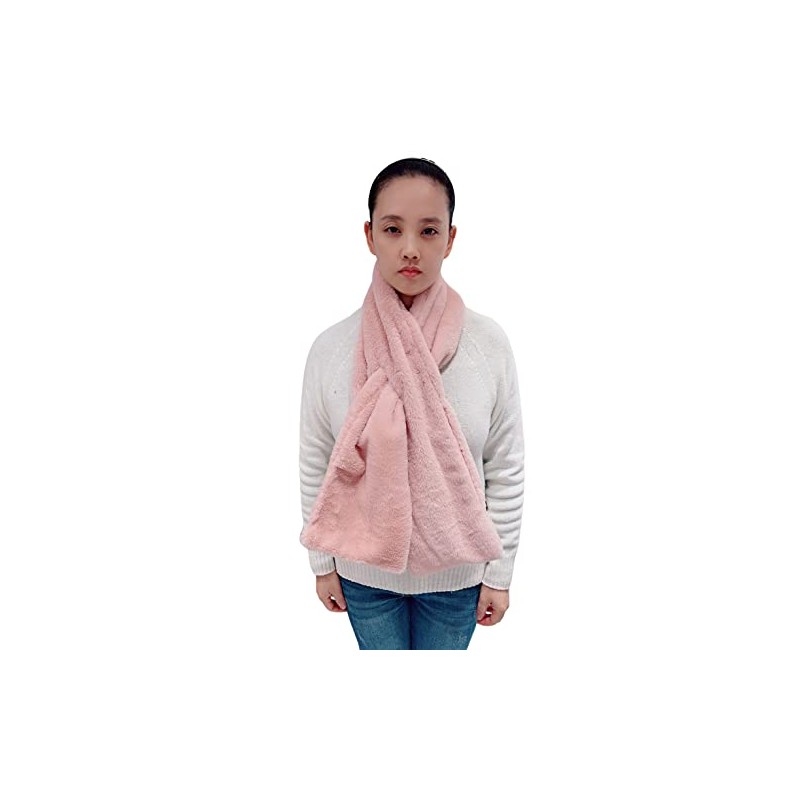 Women's Winter Pull-Through Faux Fur Scarf with Hidden Zipper Pocket